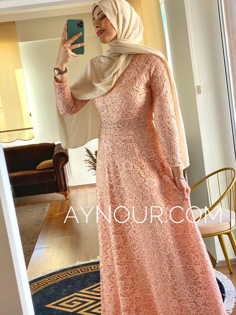 Somon SPACIAL TIMES Slim Fit Modest Dress 2020 - Aynour.com