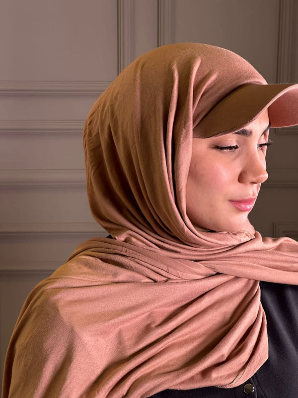 Sporty COTTON cap luxurious with long hijab hat on instant Hijab - Aynour.com