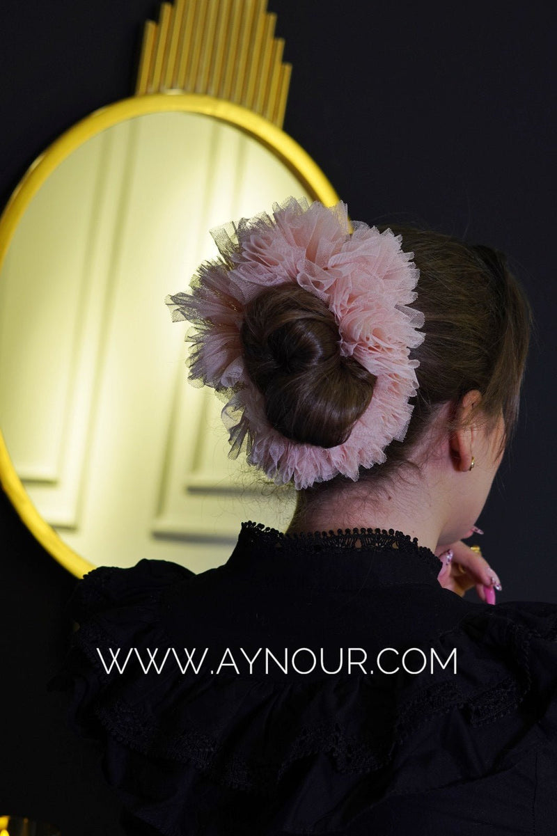 tulle Hijab Volumizer Scrunchie Big Hair Ring Tie Bun Clip Scarf Volumizing - Aynour.com
