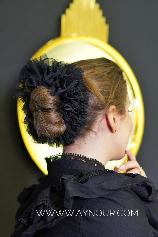 tulle Hijab Volumizer Scrunchie Big Hair Ring Tie Bun Clip Scarf Volumizing - Aynour.com