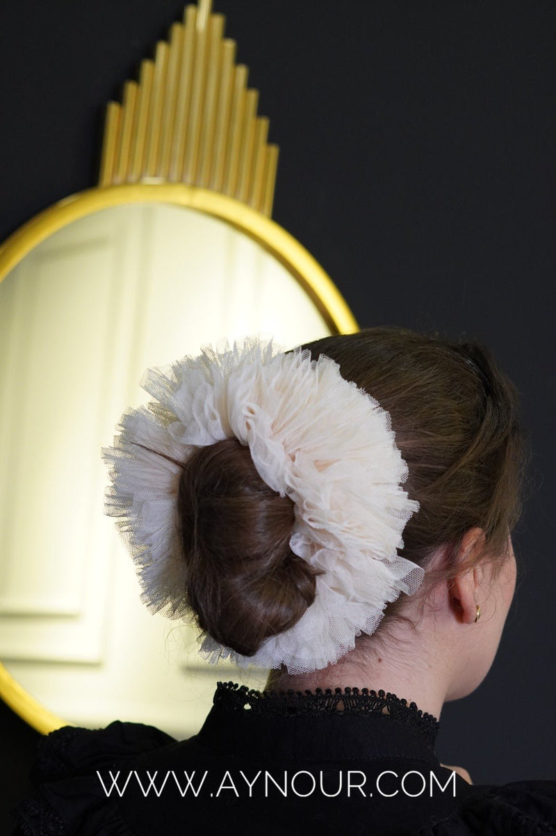 tulle Hijab Volumizer Scrunchie Big Hair Ring Tie Bun Clip Scarf Volumizing - Aynour.com