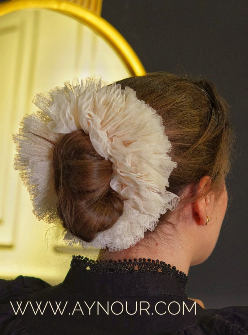 tulle Hijab Volumizer Scrunchie Big Hair Ring Tie Bun Clip Scarf Volumizing - Aynour.com
