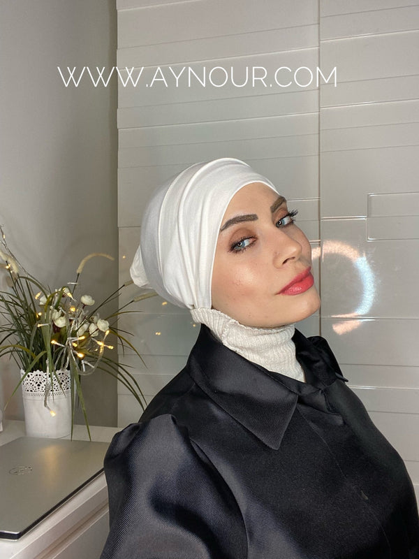 Under scarf white tube Hijab 2021 - Aynour.com
