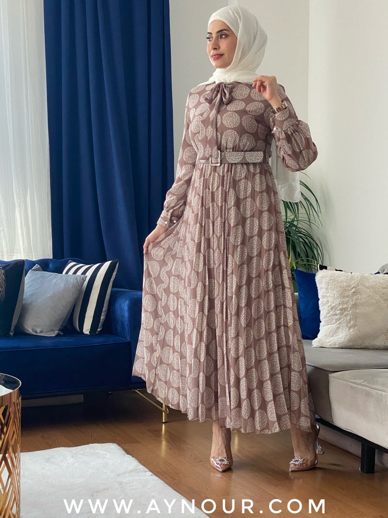 Ways of love white and beige vibes Modest Dress summer collection 2022 - Aynour.com
