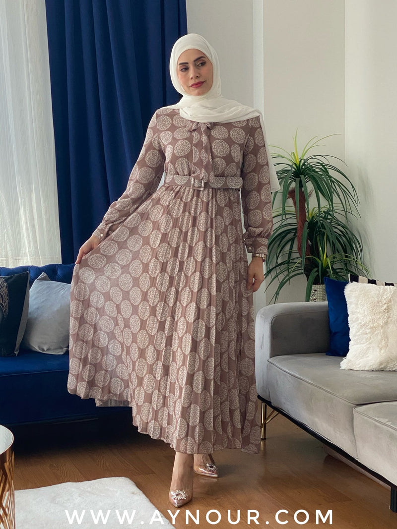 Ways of love white and beige vibes Modest Dress summer collection 2022 - Aynour.com