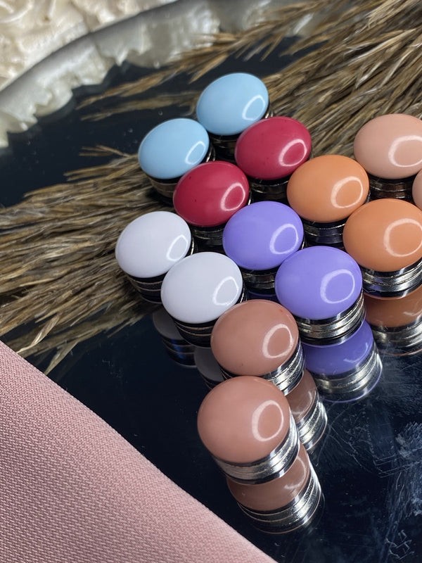 white casual Magnetic pin 2 pins luxurious color Hijab 2021 - Aynour.com