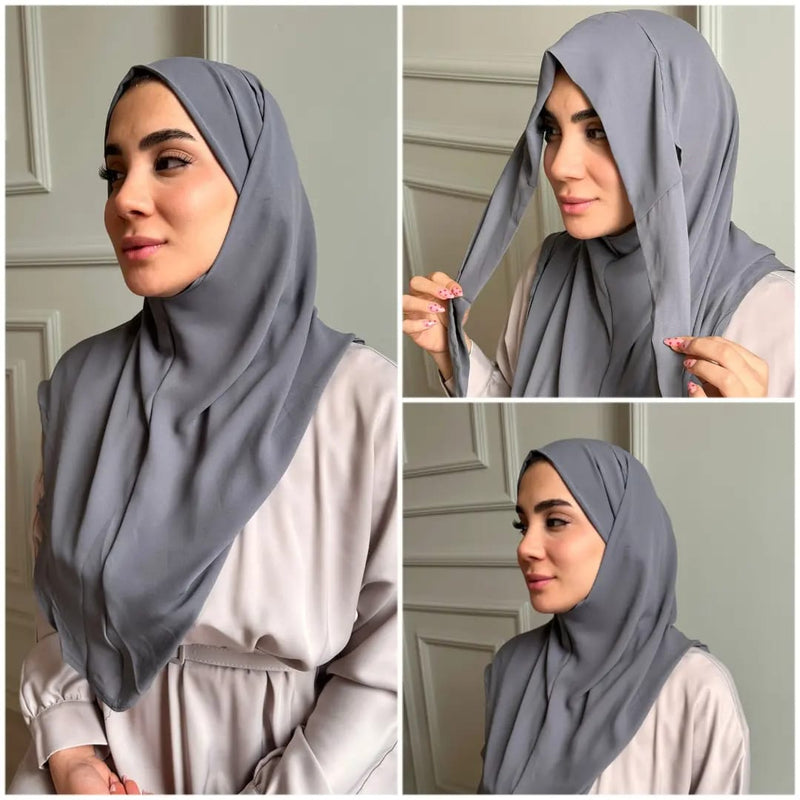 Zeina Khimar krep Instant Hijab 2023 - Aynour.com